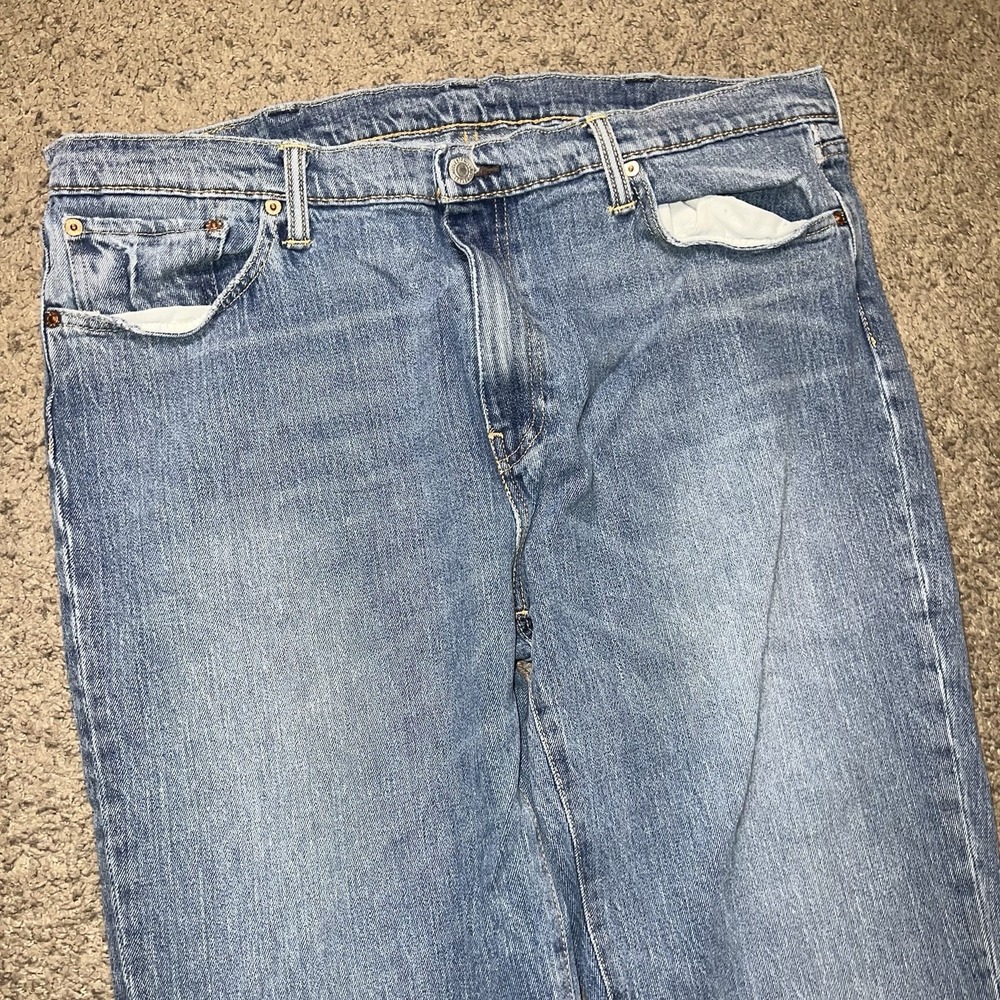 Levis 541 Jeans Mens 38x32 Blue Straight Leg White Oak Cone‎ Denim